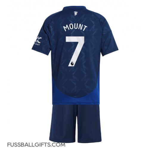 Manchester United Mason Mount #7 Fußballbekleidung Auswärtstrikot Kinder 2024-25 Kurzarm (+ kurze hosen)